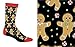 Yo Sox Christmas Themed Men's Novelty Crew Socks (Gingerbread Men)