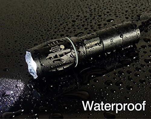 Flashlights, SKYROKU 2 Pack Portable Ultra Brightest Handheld LED Flashlight Waterproof Led MINI Flash light for Hiking, Camping and Riding(New Version)