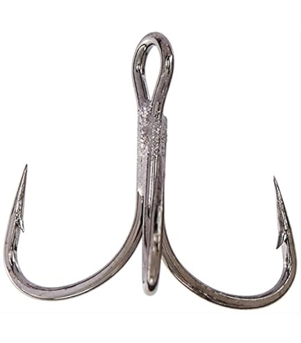 VMC 9651BN-X-SHORT ROUND-1XSTRONGTREBLE Hook-Black Nickel/Hook Size 4