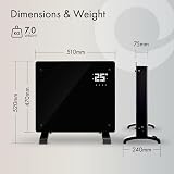 Devola 1000W Wifi Enabled Glass Panel Heater Black DVPW1000B | Wall or Free view 6