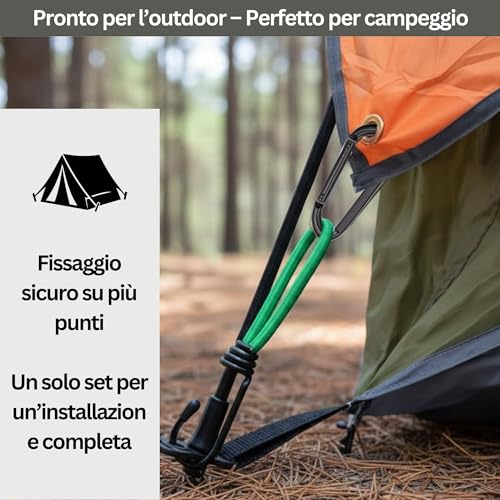 NEXAFIX - Carabiner Stainless Steel Black M8 8 cm (Set of 4) - Spring Lobster Clasp for Keys up to 250 kg - Backpack Bags Leash Dog Hammock Camping Gym