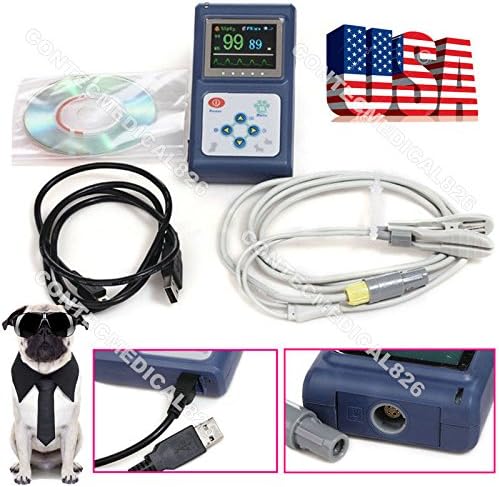 aviastor US Seller Veterinary pulse oximeter Handheld SPO2 Pr monitor Vet Tongue Probe+SW