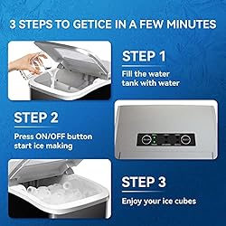Wanai Ice Makers Countertop, 9 Cubes Ready in 8