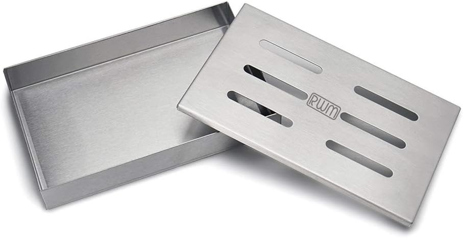 Rwm Smoker Box for Grill BBQ Wood Chips- Large Capacity Thick Stainless Steel Meat Smoky Flavor Smoker Box for Charcoal & Gas Grill: Garden & Outdoor