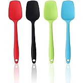 Hokisei Silicone Spatula Set, Rubber Spoon Spatula for Baking, Heat Resistant Cooking Utensil, Flexible Silicone Spoon Baking Mixing Tool Cooking Gadget (4-Piece)