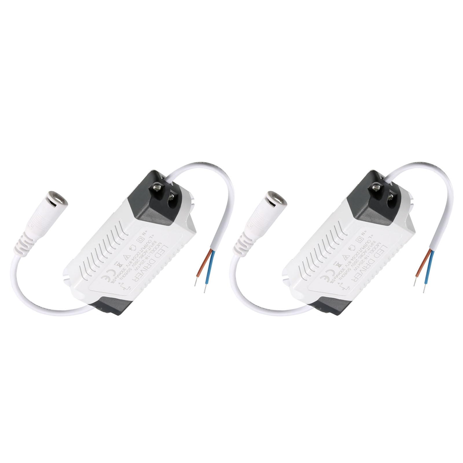 YOKIVE 2 Pcs 18-25W Constant Current 300mA LED Driver, AC 85-265V Come with DC Connector | Short Circuit Protection, Great for LED Display (Output 54-87V)