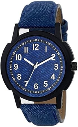 Swadesi Stuff Blue color stylish leather Strap watch for Men & Boys 918
