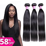 Gabrielle 7A Brazilian Virgin Remy Human Straight Hair 3 Bundles 100% Unprocessed Human Hair Extension Natural Color Hair (100+/-5g)/pc ...