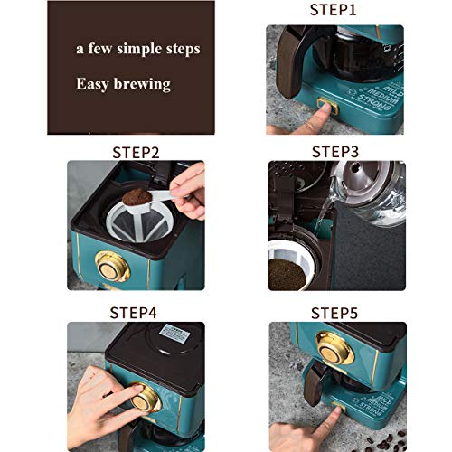 LTLWSH Kaffeemaschine, Einstellbare Kaffeekonzentration mit 650 ML Fassungsvermögen Glas-Kaffeeautomat 600 watt… – Bild 8