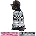 Blueberry Pet 4 Patterns Vintage Tinsel Knit Fair Isle Dog Sweater in Midnight Blue, Back Length 12