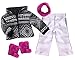 Sophia's Doll Clothing Ski Outfit for Dolls |18 in Doll Snowsuit | 4 Pc Set, Black & White Geometric Print Ski Coat, White Pants, Berry Neck Warmer & Fur Boots, Perfect for American Dolls & More!