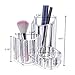 TWING Premium Acrylic Makeup Brush Holder Organizer 5.3x5.3x4.7inch, 3 Compartments Acrylic Cosmetic Organizer,1pc/Pack