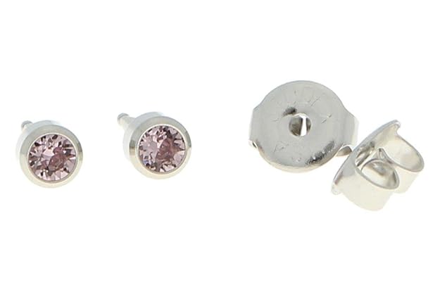 Erstohrstecker Chirurgenstahl Sterile Ohrstecker Zarge mit Stein in flieder