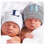 Mudpie Baby Boy's Initial Newborn Hat