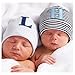 Mudpie Baby Boy's Initial Newborn Hat