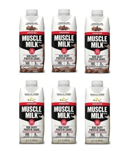 Muscle Milk Genuine Non-Dairy Protein Shake, Chocolate & Vanilla variety (11 fl. oz, 6 pk.)