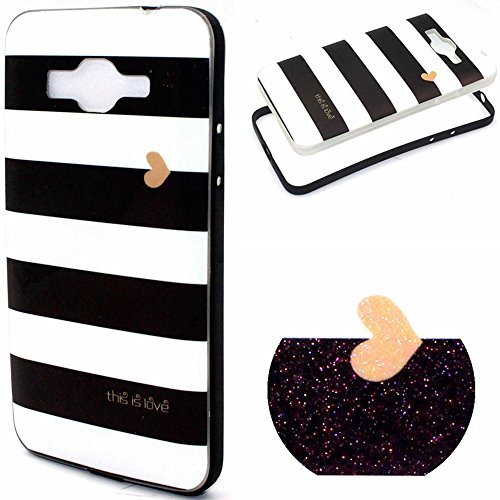 Grand prime case,g530 case,xyx [black and white striped…