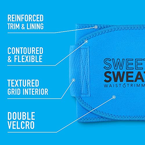 Sweet Sweat Waist Trimmer 'Neon Blue' Premium Waist Trainer Band