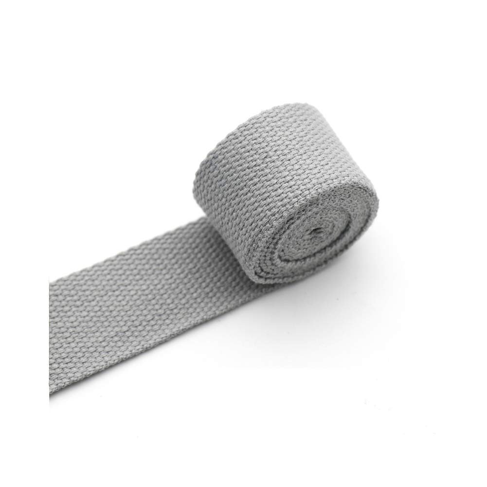 Aumey Cotton Webbing，Webbing Bag Handles, Bag Strap for Tote Bag Upholstery Webbing，78 Inch (Grey, Width=1.5 inch)