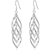Sterling Silver Plated Earrings Dangle Earrings Linear Drop Statement Earrings for Women