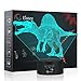 Elstey Dinosaur 3D Night Light Table Desk Lamp, 7 Colors Optical Illusion Touch Control Lights with Acrylic Flat & ABS Base & USB Cable for Christmas Gift