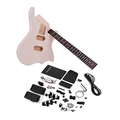 Buy Unfinished Diy Electric Guitar Kit Leeofty Guitar Body Basswood Body Maple Guitar Neck Rosewood Fingerboard Online In Indonesia B08sqqzf6f