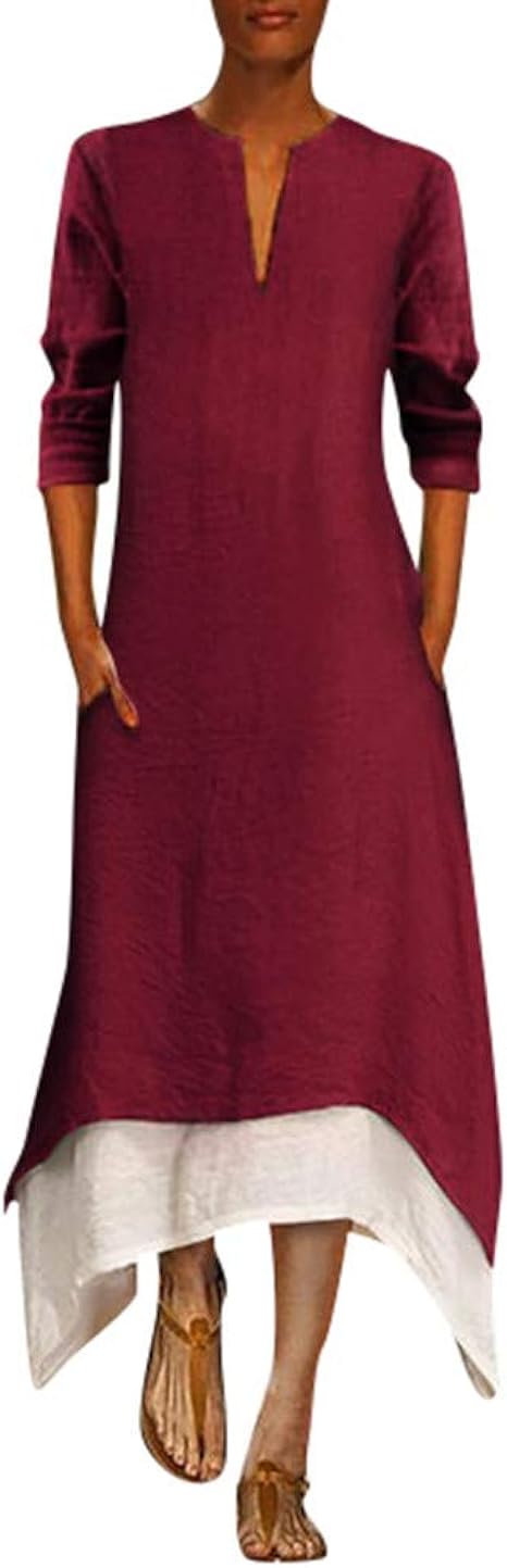 Lenfesh Festliche Kleider Partykleider Damen Sommerkleid V ...