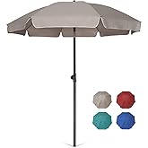 AMMSUN Patio Umbrella, 6.5 ft Outdoor Table Umbrella with Tilt Steel Pole, UPF50+ Protection, Great for Outdoor Garden Backyard, Beige