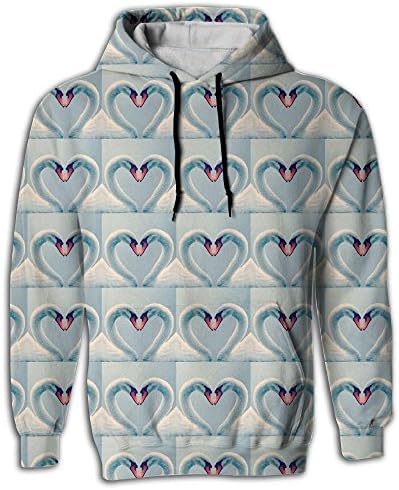 Grace Soulmate Longevity Swans Men Novelty Fashion Hoodie Sweatshirt With Pockets