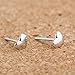 Acxico 925 Sterling Silver Shiny Side Heart Shape Stud Earrings