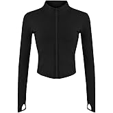Gihuo Women's Workout Jacket Lightweight Zip Up Athletic Cropped Running Jacket
