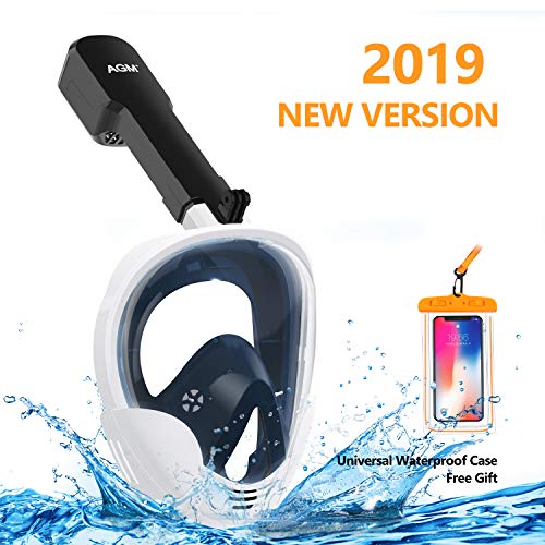 EVOLAND Snorkel Mask Full Face for Kids Youth, Diving Snorkeling Mask Anti-Fog Set with 180° View, GoPro Mount, Easy Breath Dry Top Design, Adjustable Head Straps - Thumbnail 7