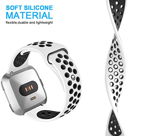 image for HUMENN For Fitbit Versa Bands, Replacement Accessory Breathable Sport 
