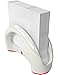 Vremi Napkin Holder White Ceramic - Upright Paper Napkin Holder with Weight for Bathroom or Kitchen Table - 6 Inch Vertical Modern Napkin Holder for Cocktail Bar Beverage Dinner Napkins - Red Feet