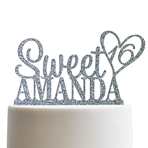 Personalized Sweet Sixteen Cake Topper 16th Birthday Cake Topper