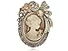 Alilang Vintage Inspired Crystal Rhinestone Victorian Lady Cameo Brooch Pin Maiden Flower Ribbon Bow Pendant