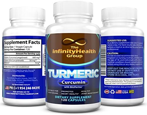 Turmeric Curcumin with Curcuminoids and Black Pepper for Anti-aging, Inflammatory Support, 1200 milligram Veggie Capsules