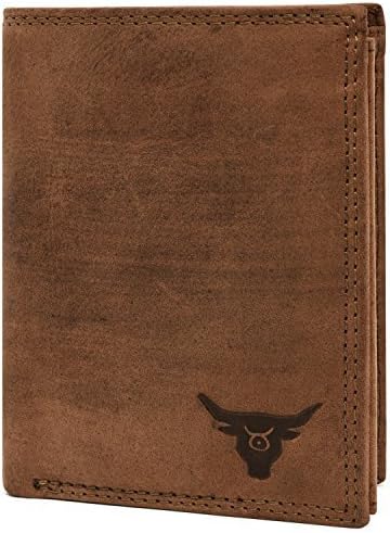 KRYPT 'Trevor The Wise' RFID-Blocking Genuine Buffalo Leather Wallet in Vintage Style - RusticBrown