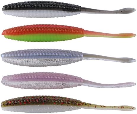 Yogayet Soft Fishing Lures Worm Baits for Trout Bass Snakehead Freshwater Saltwater 3.94 Inch