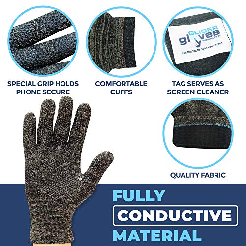 GliderGloves Copper Infused Touch Screen Gloves - Entire Surface Compatible with iPhones, Androids,  - coolthings.us