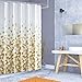 ARICHOMY Shower Curtain for Bathroom Fall Fabric Curtains Set Colorful Flower Golden Gold Color with Standard Size 72 by 72