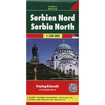 Serbia norte, mapa de carreteras. Escala 1:200.000. Freytag & Berndt.