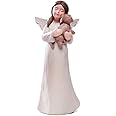ENNAS Cute Angel with Dog Figurine Holding Statue, Love Dogs Decor, Dog Owner Gifts for Girl, Pet Passed Away Sympathy Sculpture, Hand Painted Resin Cream Color 5.12 Inch