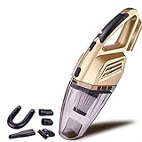 Handheld Cordless Car Vacuum, NUWA Car Vacuum Cleaner,12V 100W High Power Portable Mini Wet/Dry Auto Vacuum Dust Buster Handheld Car Vacuum Cleaner ,3000PA above Suction (Rose Gold)
