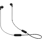 JBL Tune 215 - Bluetooth Wireless in-Ear Headphones with 3-Button Mic/Remote and Flat Cable - Black, Small