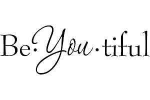 VWAQ Be You Tiful Wall Decal Inspirational Quotes Wall Art Beauty Girls Room Decor Saying (8" HX22 W)