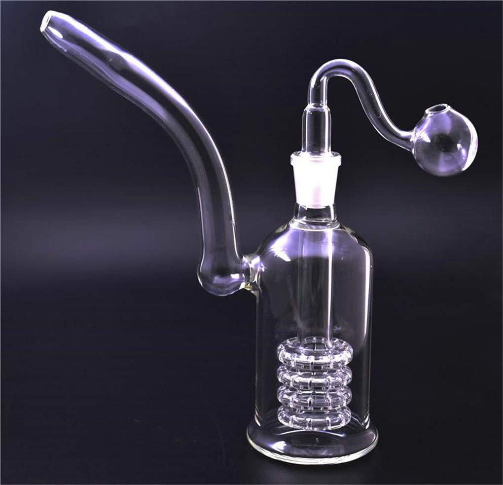 Glass Oil Burner Thick Glass ash Catcher Bongs 8inch Dab Oil Rigs with 14mm Smoking (A)