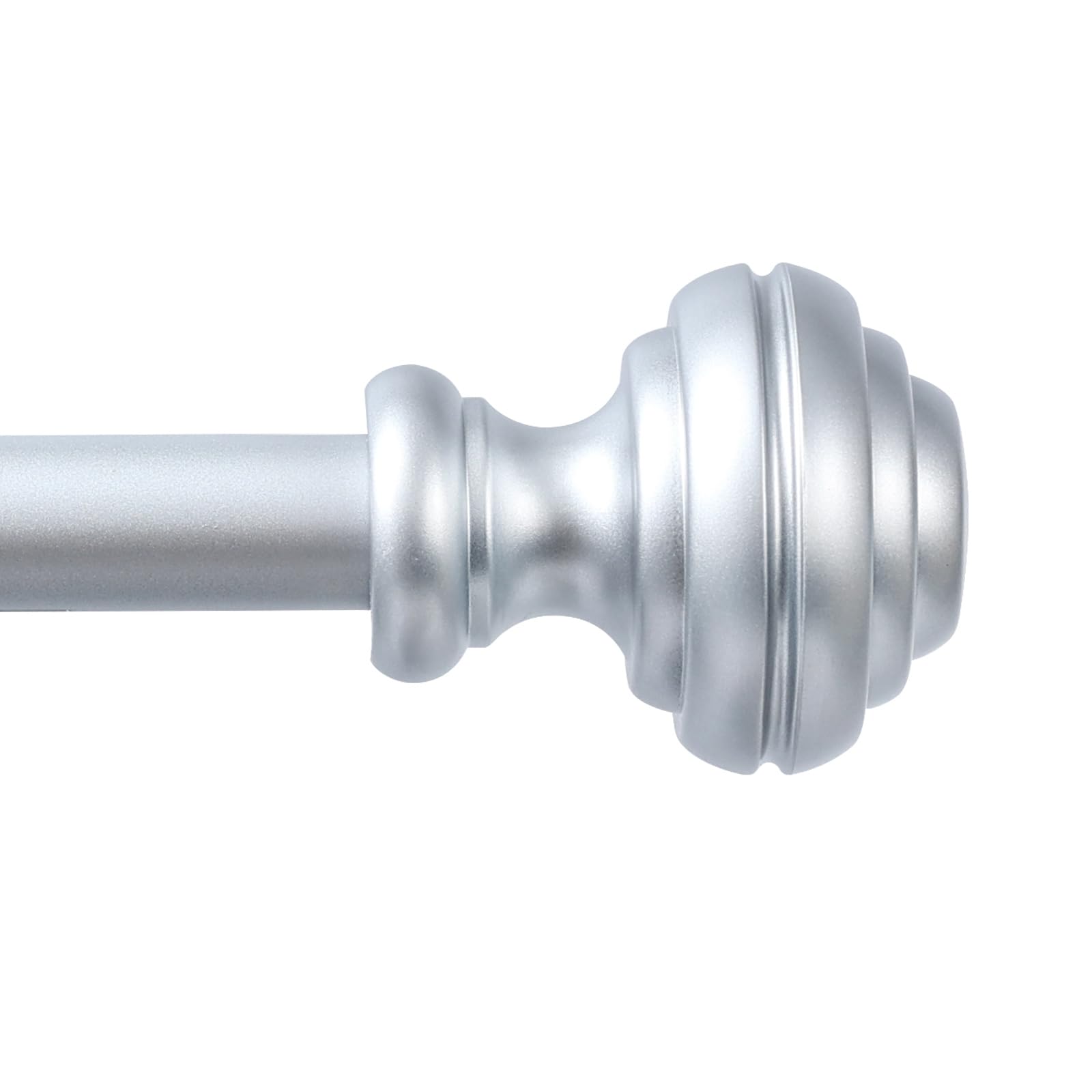 Silver Curtain Rods for Windows 48-84 inch,3/4 inch Heavy Duty ...