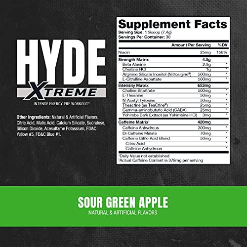 Prosupps Mr Hyde Xtreme Former Nitrox Pre Workout Powder Energy Drink Intense Sustained Energy Pumps Focus With Beta Alanine Creatine Nitrosigine 30 Servings Sour Green Apple Pricepulse