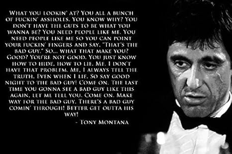 Amazon Com Tomorrow Sunny Scarface Al Pacino Tony Montana Quotes Movie Art Silk Canvas Wall Poster Print Picture Art Silk Poster 47x32inch Posters Prints